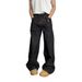 Men's Clothing Retro Selvedge Denim Black Jeans Men's Original Denim Color Straight Flared Long Pants_mkmklike.com