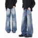 Hand-Sanded 3D Cat Whisker Washed Jeans For Men – Relaxed A-Line Fit, High-Waisted Tall Stretch, Vintage Streetwear Essential_mkmklike.com