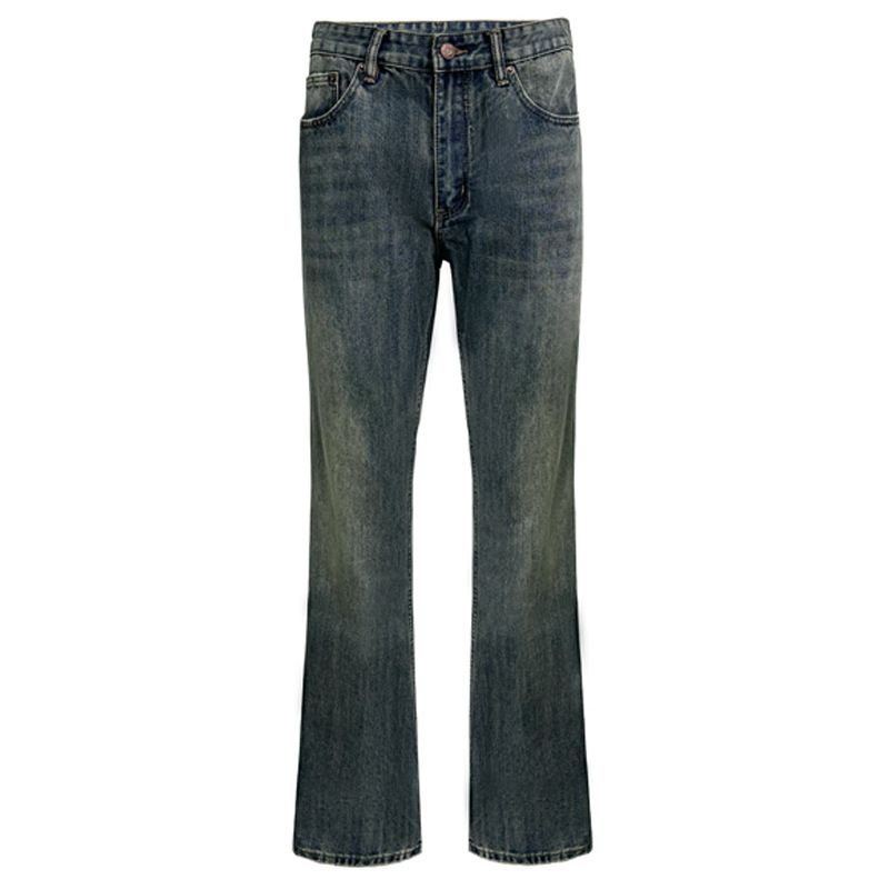 Vintage Washed Flare Jeans For Men & Women - 90s Retro High Street Denim Pants, Cotton Blend, Distressed Details, Bootcut Styling, Unisex_mkmklike.com