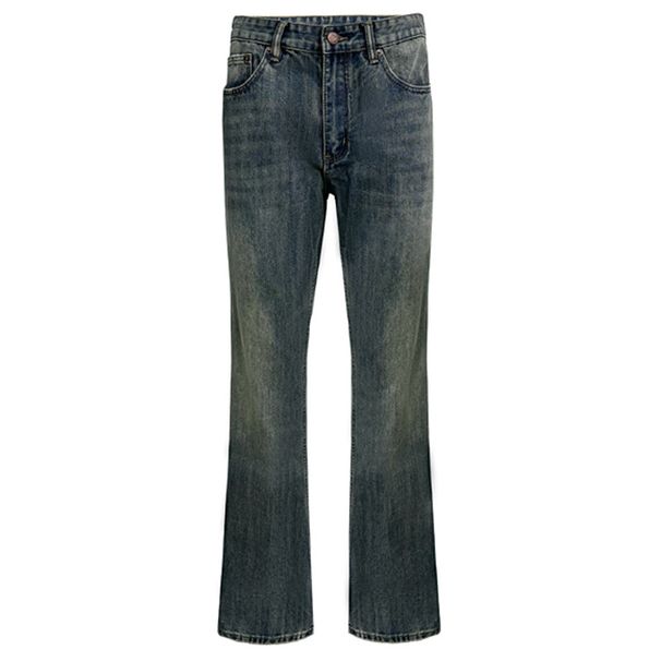 Vintage Washed Flare Jeans For Men & Women - 90s Retro High Street Denim Pants, Cotton Blend, Distressed Details, Bootcut Styling, Unisex_mkmklike.com