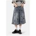 Kakulogo Graffiti Loose Wide Leg Jeans Casual Versatile Seven Point Street Fashion Shorts For Men And Women Summer Style_mkmklike.com