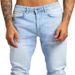 Men's Slim Fit Denim Jeans Street Hip Hop Style Washed Skinny Jeans For Summer, Classic Blue & Black Tones_mkmklike.com