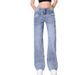 Women's Wide Leg Jeans Loose Straight Retro Washed Cotton Trousers Casual Fashion Office Lady Street Style Spring/Autumn_mkmklike.com