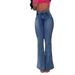 Women's Clothing Spring New Washed Jeans Women's Slim High Waist Flared Pants_mkmklike.com