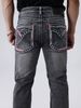 Men's Stretch Jeans - Slim Fit, Comfortable & Stylish For Cycling & Streetwear (S-2XL, Black-Grey)_mkmklike.com