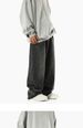 American-Style Wide Leg Jeans For Men – Black & Gray Retro High-Waisted Straight Fit Denim Pants (S-5XL, Dark Gray/Black)_mkmklike.com