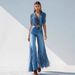 Women's Clothing Fringe Hem Raw Edge Distressed Denim Pants For Women - High Waisted Straight Leg Boho Chic Trousers With Asymmetrical Design_mkmklike.com