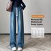Women's Autumn Loose Fit Slimming Straight High-Waisted Vintage Plus Size Wide-Leg Jeans, Floor-Length Casual Pants That_mkmklike.com