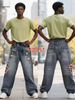 Men's Relaxed Fit Stretch Denim Jeans – Comfortable Straight Leg, Distressed Wash (XL-3XL, Casual & Streetwear Style, Soft Cotton Blend)_mkmklike.com