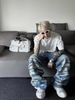 2025 American Style Distressed Patchwork Ripped Jeans For Men And Women, High Street Loose Cleanfit Casual Straight Leg_mkmklike.com