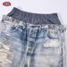 Men's Double Waist Denim Textured Loose Fit Straight Leg Pants High Street Trendy Brand West Coast Spring Summer Wear_mkmklike.com