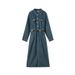 2026 Fall New Vintage Washed Cotton Denim Dress | Women's Long Shirt-Style Long Sleeve Outerwear_mkmklike.com