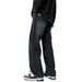 Nordmann Straight-Leg Jeans Men Washed Retro Trendy Loose Black Casual Pants Autumn Winter American High Street Versatile Long_mkmklike.com
