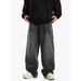 Nordmann American Wide-Leg Black Gray Jeans Men Loose Retro Casual High Street Trendy Brand Vibe Style Draped Straight-Leg Pants_mkmklike.com