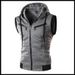 Summer New Men's Hooded Sleeveless Solid Color Casual Slim Fit Vest WZ10A_mkmklike.com