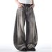 Men's Clothing Wash Jeans Retro And Handsome Vintage Wide Leg Scimitar Pants_mkmklike.com