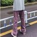 American Washed Vintage Purple Jeans Men's Trendy Casual Versatile Loose Straight Leg Workwear Pants_mkmklike.com