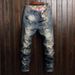 New Men's Jeans Men's Big Hole Jeans Men's Fashion Personality Straight Fit Pants_mkmklike.com