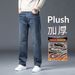 Pure Snow Fox Velvet Jean Looe Traight-leg Thickened Men' Plu Size Middle-aged Men Winter Fleece-lined Warm-keeping_mkmklike.com