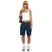 Women's Retro Distressed Mid Waist Shorts Denim Frayed Hem Street Style Loose Fit New_mkmklike.com