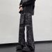 American High Street Tie-dye Splicing Jeans Men's Loose Deconstruction Zipper Ruffian Handsome Niche Micro-pull Thin Casual Pants_mkmklike.com