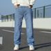 Large Size Men's Clothing Large Straight Cotton Jeans Men's Spring And Autumn Loose American Style Jeans Men's Long Tube Wide Feet Pants Men_mkmklike.com