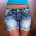New Women's Denim Thick Thread Embroidered Ripped Slim Elastic Shorts Fashionable And Versatile_mkmklike.com