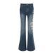 American Retro Rose Embroidered Flared Jeans Women, Y2K Hot Girl Style, Stretchy Slim-fit Bell-bottom Pants For Women_mkmklike.com