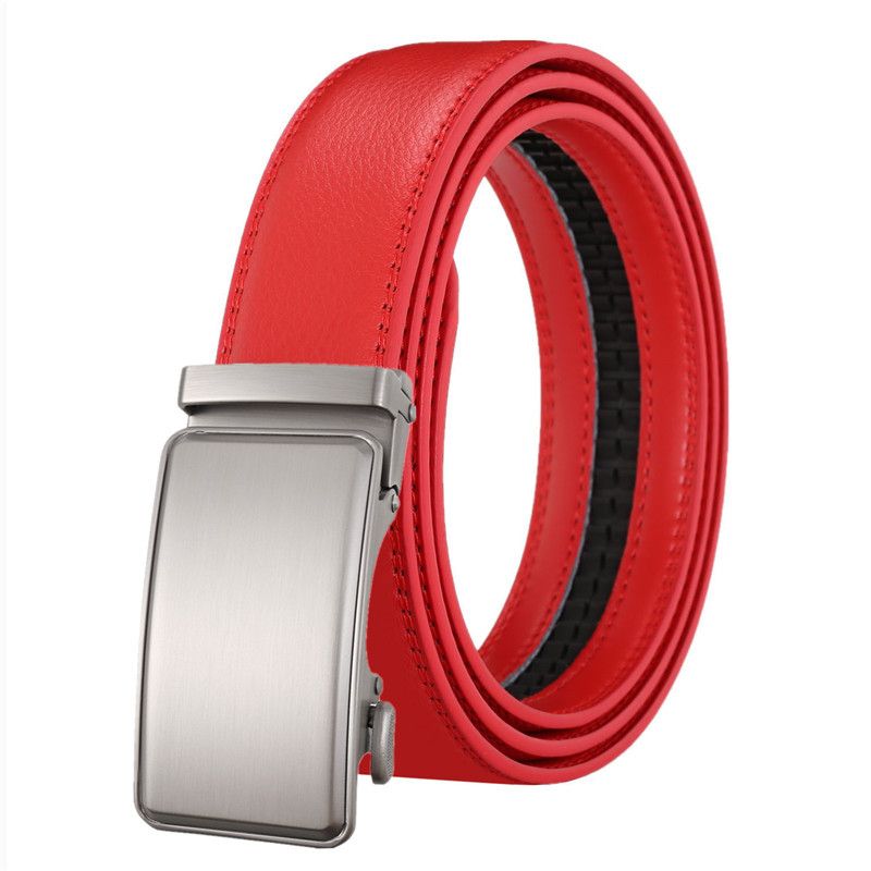 HOT Men's High Quality Automatic Buckle Cowskin Casual Business Belts Genuine Leather Fashion Designer Male Waist Band 3.5cm_mkmklike.com