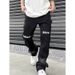 Men's Clothing High Street Style Heavy Washing Old Ink Splash Color Deconstruction Bell Bottom Pants Sub Trend Personality Niche Stacked Jeans_mkmklike.com
