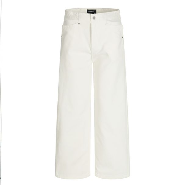 Solid Color Straight-Leg Jeans Men's Unique Pocket Loose Casual Pants American High Street Vibe Trendy Simple Versatile_mkmklike.com
