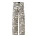 Camouflage Cargo Men's American High Street Hip-Hop Wide-Leg Casual Trendy Ins Rivet Decorated Straight-Leg Long Pants_mkmklike.com