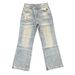 Men's Clothing Distressed Washed Light Blue Straight-Leg Jeans With Cracked Details & Ripped Holes | Cleanfit Streetwear Denim Pants_mkmklike.com