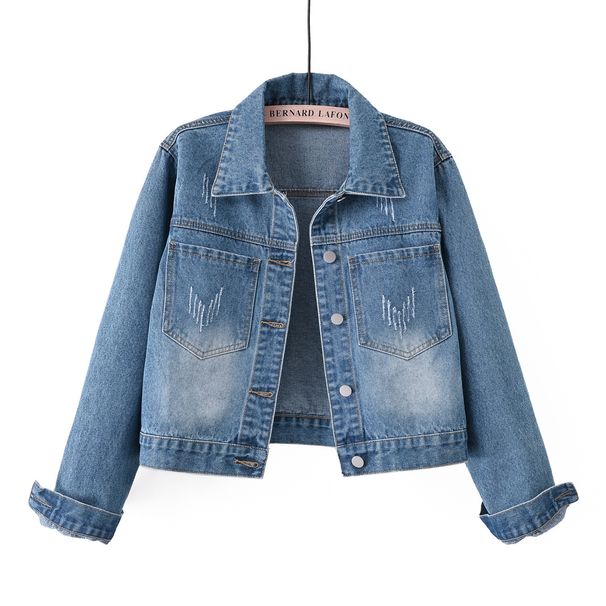 Women's Slim Fit Short Denim Jacket Korean Style Spring Autumn Casual Top Versatile New_mkmklike.com