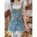 Women's Clothing New Slim And Versatile Loose Strap Denim Shorts Women's Bright Line A Line Wide Leg Hot Pants Trend_mkmklike.com