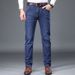 High-End Fashion Thick Jeans For Autumn Winter New Middle-Aged Straight-Leg Pants Dad Work Long Trousers Men_mkmklike.com