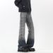 American High Street Vibe Retro Washed Distressed Jeans Men's Trendy Straight Leg Slightly Flared Slim Fit Cleanfit Long_mkmklike.com