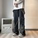 West Coast Oversize Pants Men's American High Street Rough Jeans Loose Straight Wide Leg Overalls Tide_mkmklike.com
