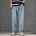 New Spring Jeans Men's Harlan Loose Trendy Brand American Retro Washed Double Craft Medium Waist Large Size Youth_mkmklike.com