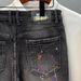 Men's Clothing Trendy Brand Big Hole Denim Shorts Men's Summer New Style Personalized Patch Ink Splash High Street Slim Four Or Five Points Pants_mkmklike.com