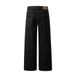 American Style Solid Color Stitched Jeans For Men Versatile Ins Street Fashion Personality Straight Design Loose_mkmklike.com