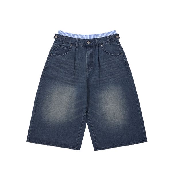 Men's Clothing Two Piece Seven Point Washed Jeans Street Casual Shorts For Men_mkmklike.com
