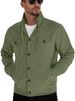 cardigan Long-sleeve Casual Sports Jacket With A Turn-down Collar, Corduroy Pockets, Button Closure, Fitted_mkmklike.com