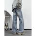 Men's Clothing Men's Blue Flared Jeans High Street Style Loose Casual Pants For Teenagers Spring For Formal & Casual_mkmklike.com