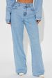 Women's High Waist Straight Leg Jeans With Heart Pocket Design - Washed Denim, Loose Fit, Comfortable & Stylish (Light Blue, S/M/L/Xl)_mkmklike.com