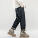 New Spring Primary Color Jeans Men's Harlan Loose Trendy Brand American Retro Washed Double Craft Medium Waist Large Size_mkmklike.com