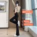 2025 Spring/Summer New Black Flared Pants For Women, Popular High-Waisted Slimming Autumn Petite Micro-Flare Jeans_mkmklike.com
