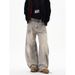 Vintage Washed High Street Splatter Paint Men's Loose Fit Jeans - Retro Streetwear Unisex Pants With Artistic Design_mkmklike.com