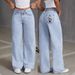 High-Waisted Retro Style Women's Jeans Draped Wide Leg Loose Fitting Straight Leg Versatile Long Pants Fashionable Denim_mkmklike.com