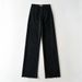 Women's Clothing Floor Length Raw Edge Denim Trousers High Waisted Loose Slim Straight Leg Wide Leg Jeans _mkmklike.com